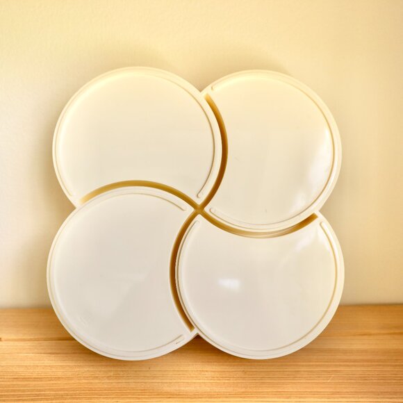 Mid Century Modern Dansk 4-Compartment Cream Melamine Tray - Picture 4 of 8